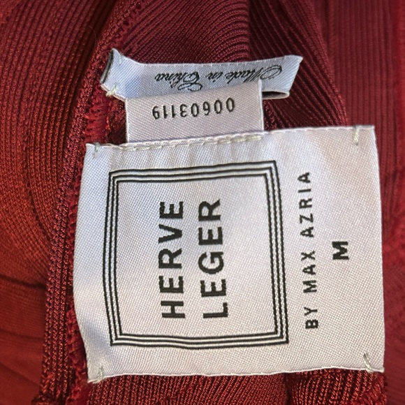 Herve leger scoop back burgundy dress size M - Picture 5 of 6